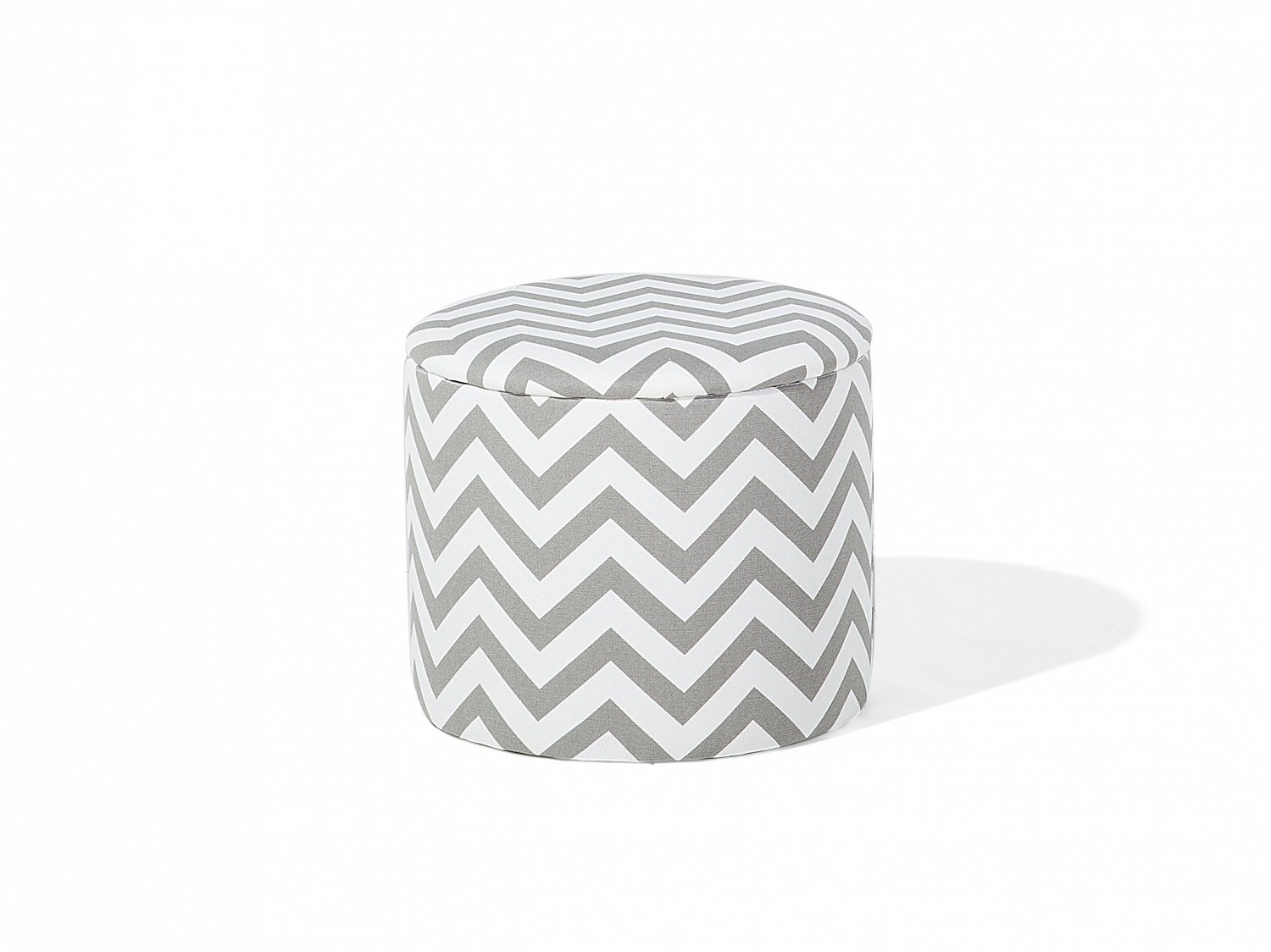 Ottoman, stool, pouffe, storage, round, chevron, grey eBay