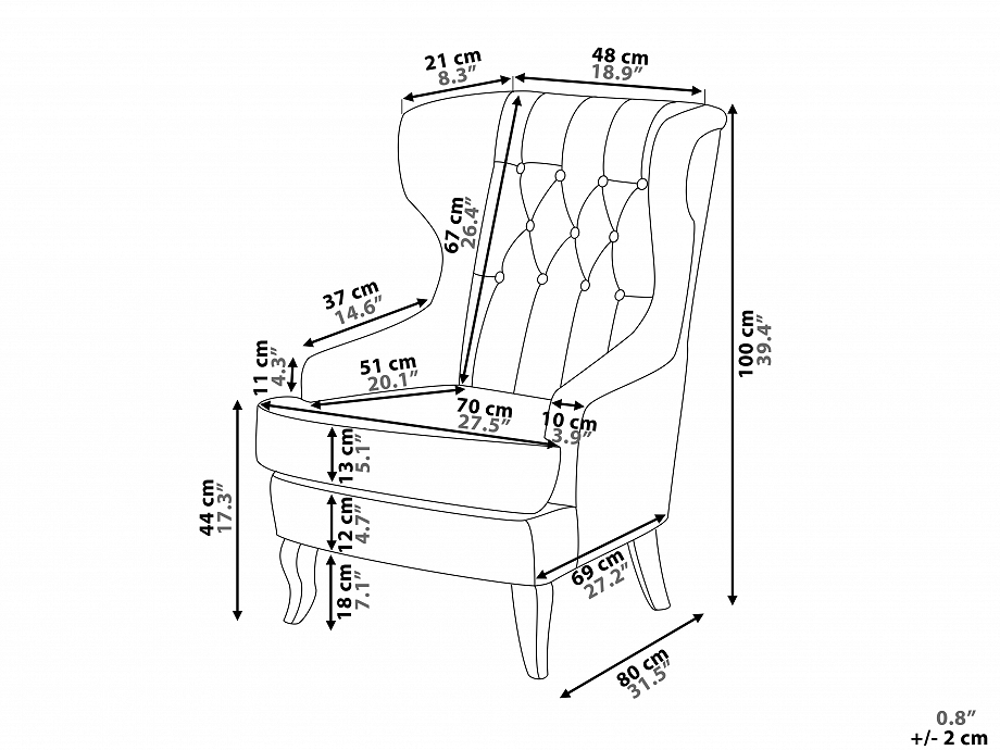 Upholstered armchair, wingback chair, settee, living room 