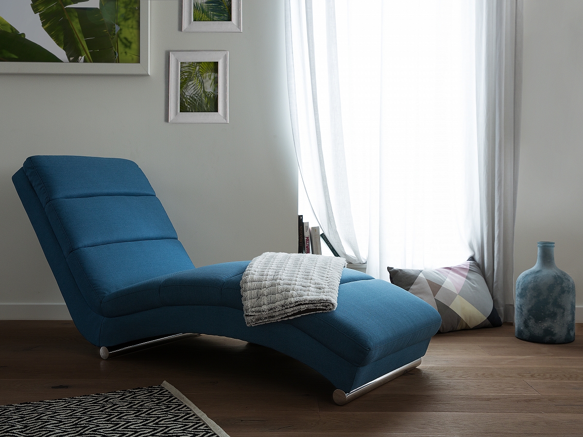 Sofa Blau Couch Relaxsessel Recamiere Liegestuhl Relaxliege