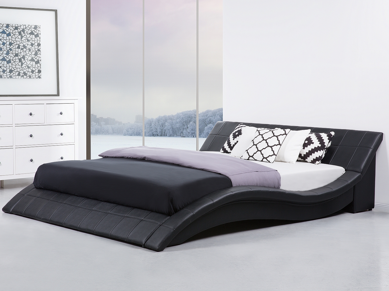 Leather Bed Frame Super King Size Ft Headboard Modern Wave Luxuriousglamour . Modern King Size Bed Frame Sleigh Ft Genuine Leather Headboard leather bed frame super king size ft headboard modern wave luxuriousglamour . modern king size bed frame sleigh ft genuine leather headboard