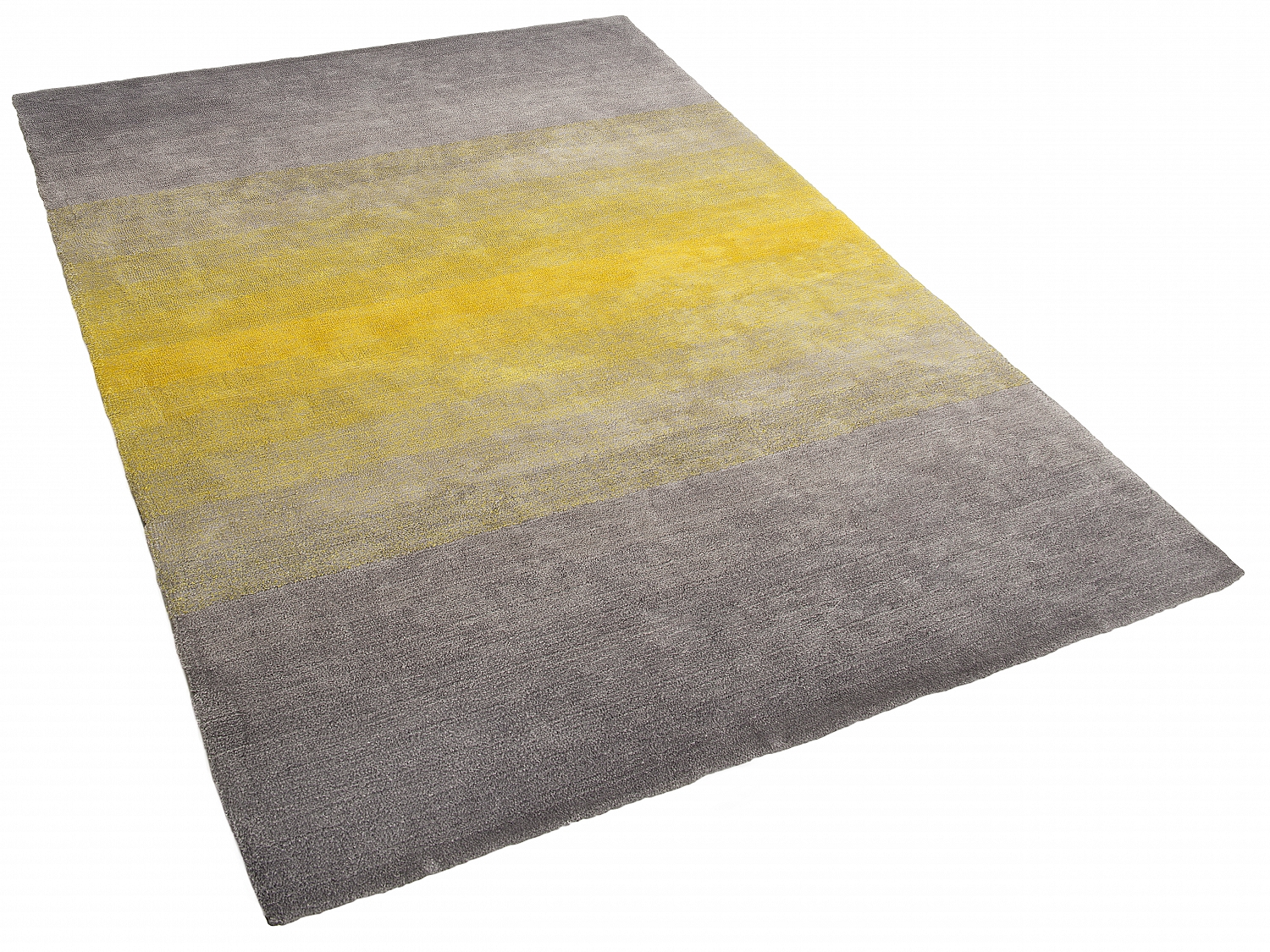 Teppich Grau-Gelb Shaggy Vorlage rechteckig Hochflor Polyester 80x150 Läufer